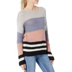 Lucky Brand Color Block Striped Chunky Knit Sweater - L